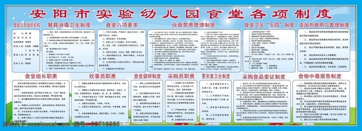 广告设计模板 食堂制度 幼儿园制度 源文件 展板模板 食堂 制度 模板下载 食堂各项制度 幼儿园 幼儿园食堂 餐具消毒 食堂八项要求 伙食 营养 管理制度 卫生 五 四 添加剂 使用 食堂组长职责 炊事员职责 食堂留样制度 采购员职责 更衣室 采购 食品 索 证 食物中毒 报告 其他展板设计