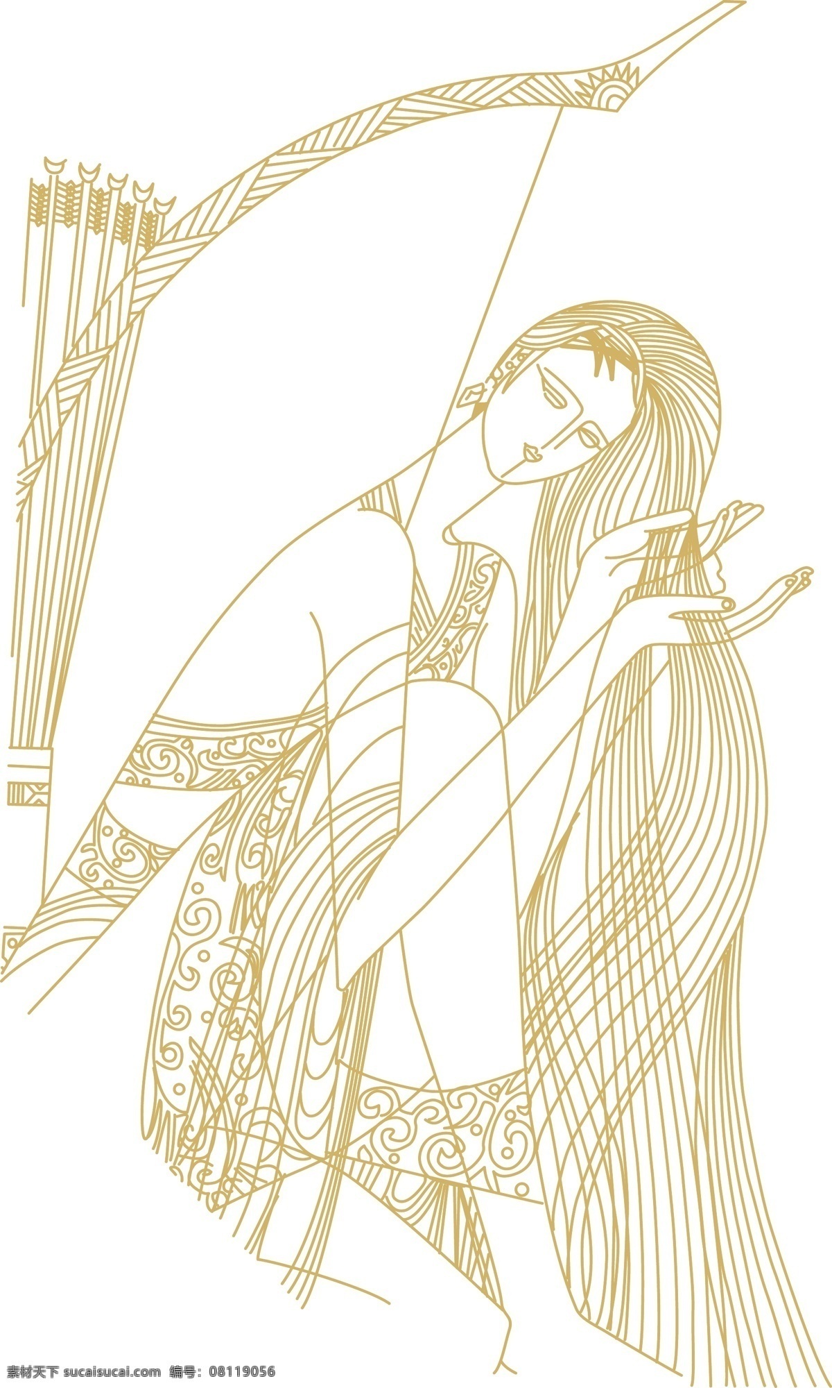 月光女神 妇女女性 矢量人物 矢量