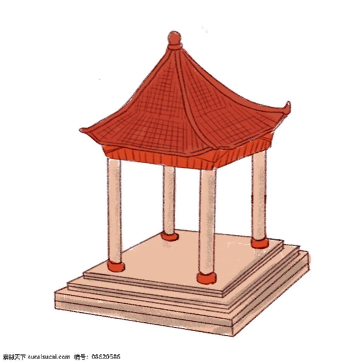 一个 古代 石亭 子 免 抠 图 建筑 中国风 中国风格 免抠图 石亭子 古代石亭子 中式风 六角亭
