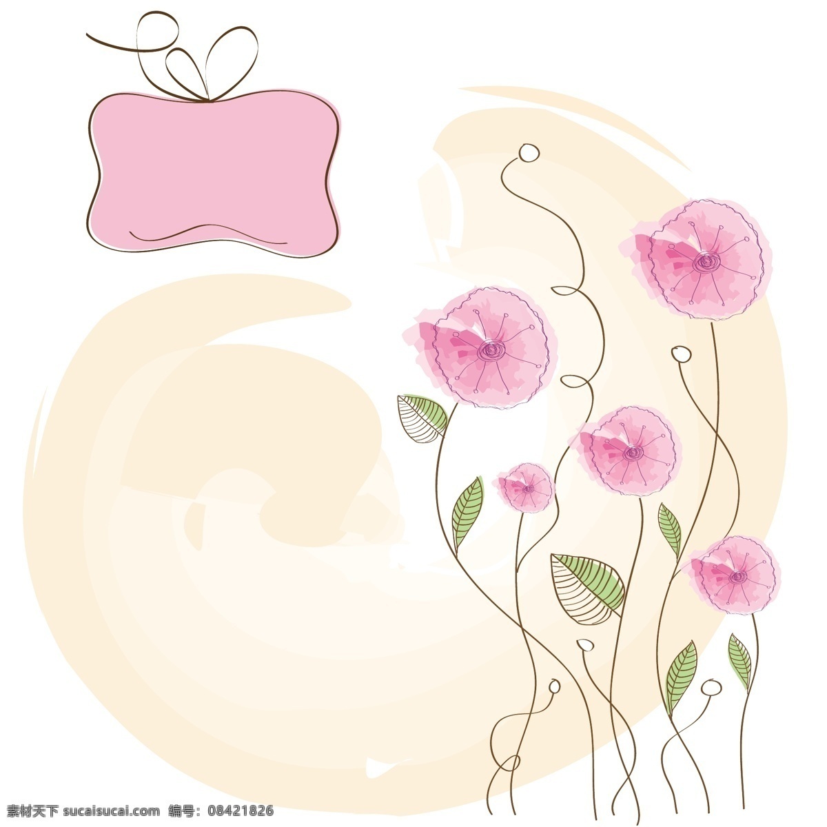 浪漫 温柔 鲜花 矢量 背景 矢量图 其他矢量图