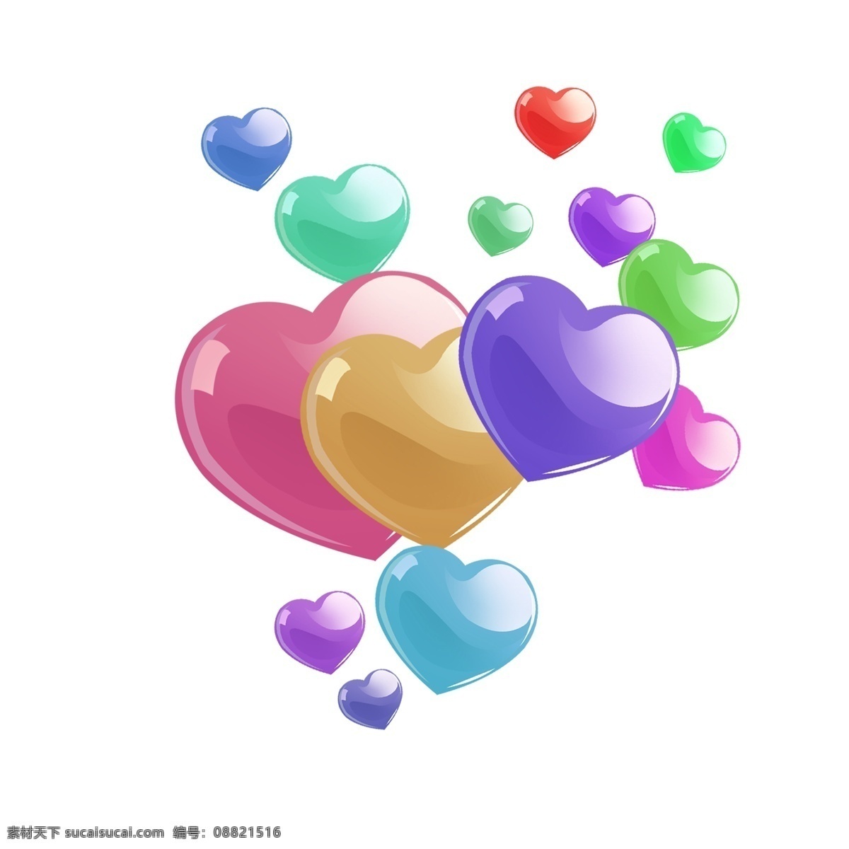 五彩 爱心 气球 插画 五彩的气球 爱心气球 卡通插画 气球插画 爱情插画 礼物插画 粉色的气球