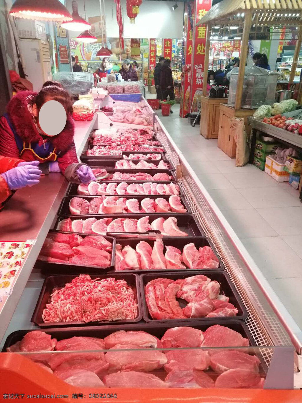 超市一角 超市肉柜 肉柜展示 猪肉分割品 冷鲜肉分割品 超市肉区展示 超市冷鲜肉 金锣冷鲜肉 金锣展示品 原创作品 生活百科 生活素材
