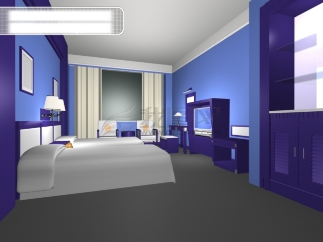 3d 酒店 卧房 3d设计 3d素材 3d效果图 酒店卧房设计 矢量图 建筑家居