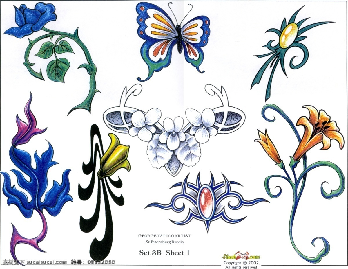 流行时尚 精美 花朵 陶瓷 绣花 可用于印花 服装 艺术 方面 图案 psd源文件