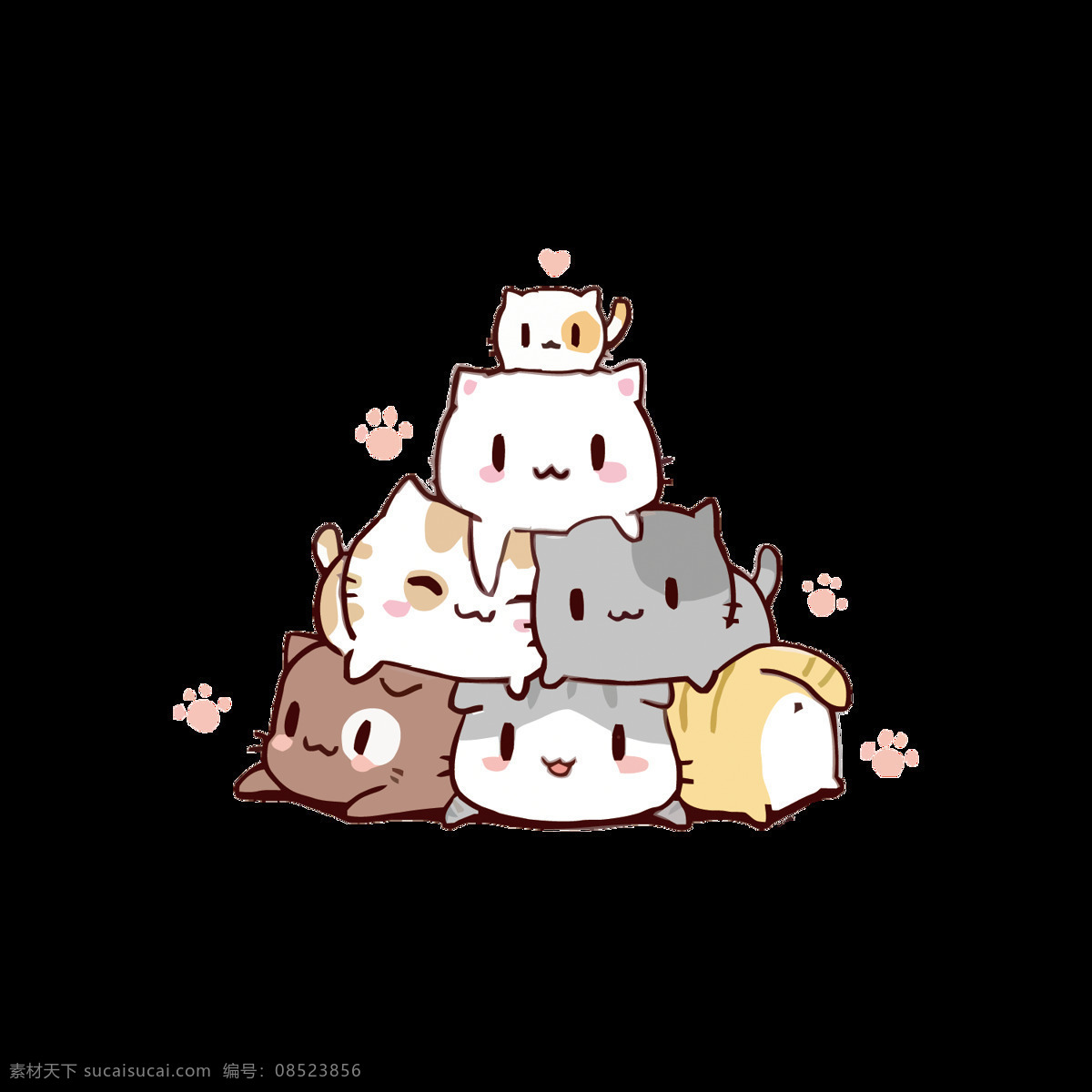 卡通猫咪元素 波斯猫 插画 家猫 卡通猫 可爱猫咪 猫 猫咪 猫咪png 免扣素材 实物猫咪 手绘素材