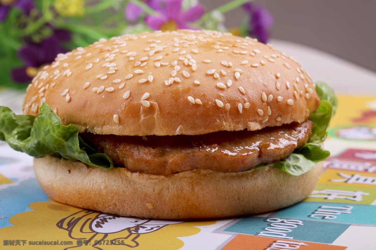 牛肉汉堡 摄影图片 牛肉堡 汉堡 西餐厅 汉堡系列 西餐美食 餐饮美食