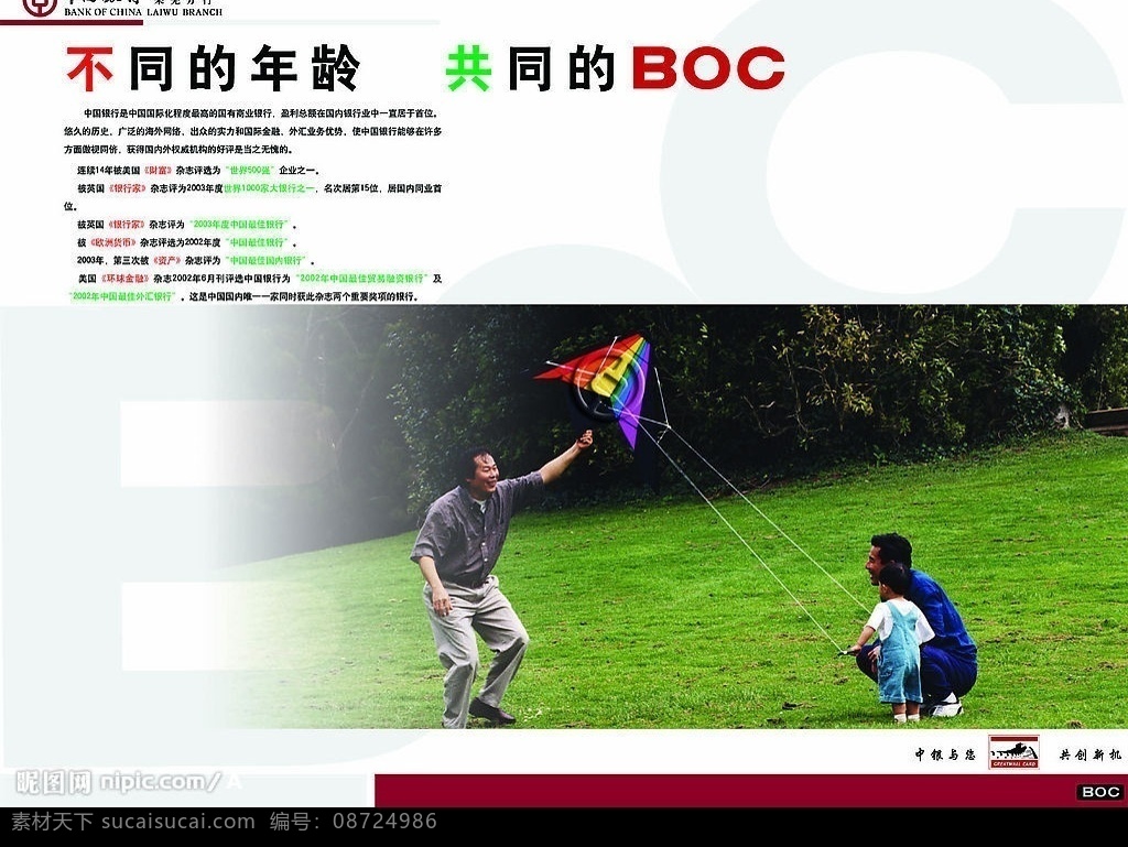 2005 山东省 十 广 展 获奖作品 中国银行 年龄 篇 不同 肤色 共同 boc 平面设计 获奖广告 设计作品