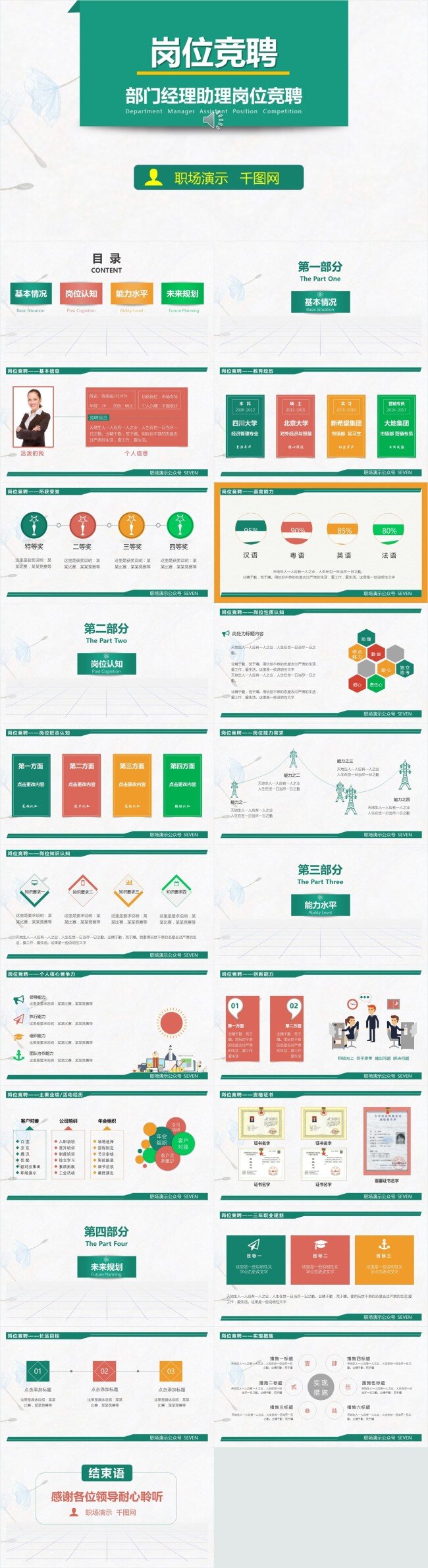 部门 经理助理 岗位 竞聘 模板 创意ppt 简历ppt 简约 扁平ppt ppt背景 商务 总结 毕业 答辩 通用 时尚简约 简洁简约