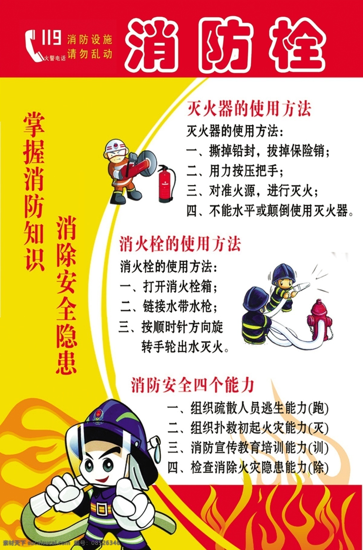 消防栓 灭火器 操作 方法 顺序 霞霞制作 分层 学校宣传展板 背景素材 白色