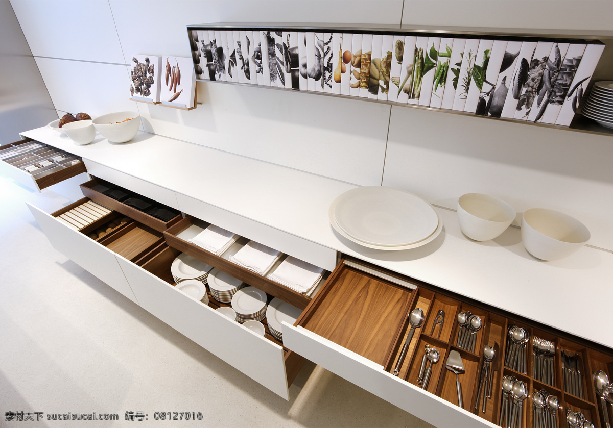 厨房 餐具 厨柜 建筑园林 室内摄影 家居装饰素材 室内设计
