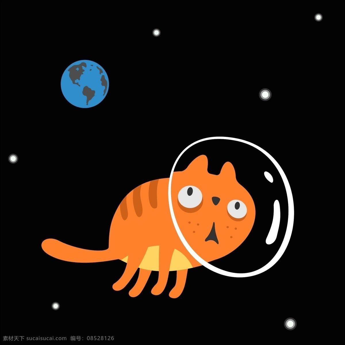 卡通猫 卡通动物 太空猫 猫咪 可爱猫咪 动漫动画