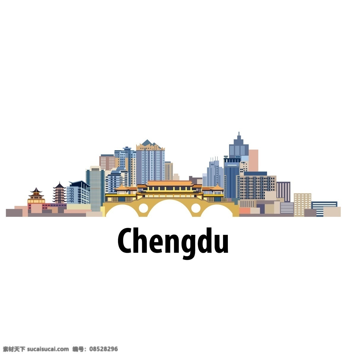 成都 城市 线稿 剪影 标志图标 其他图标