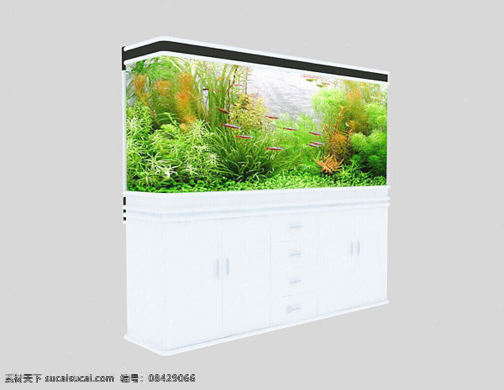 现代 风格 时尚 家用 玻璃 鱼缸 柜 现代风格 鱼缸柜 3d模型 max