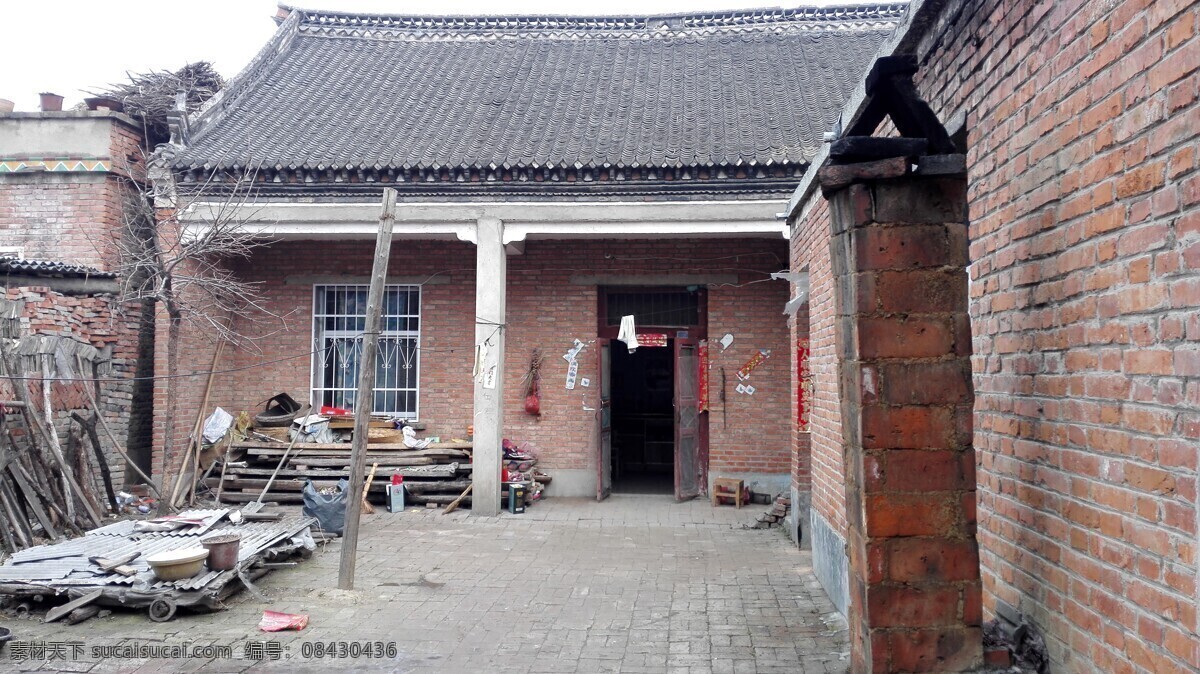 老家院子 瓦房 回忆 砖墙 烟囱 共享素材系列 建筑园林