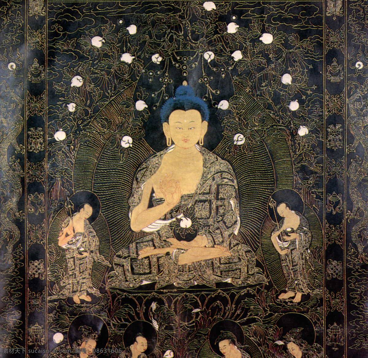 唐卡 原 画 藏族 佛教 唐卡原画 thangga 佛画 文化艺术