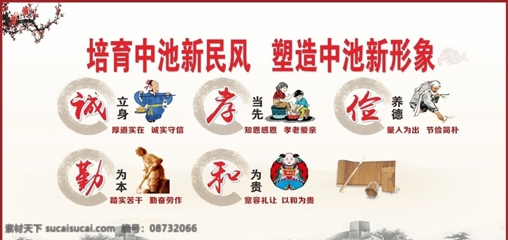 乡村文化 文化墙 新民风 新农村 文化展板 美丽乡村 传统文化 农村文化 传统美德 文化艺术