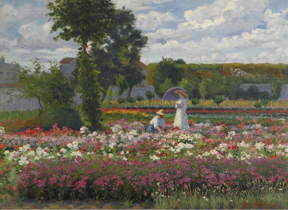 1911 大师 画家 风景画 静物 油画 建筑 装饰画 garden the in zubriczky lorand 人物 高清 西方 国外 现代 家居装饰素材