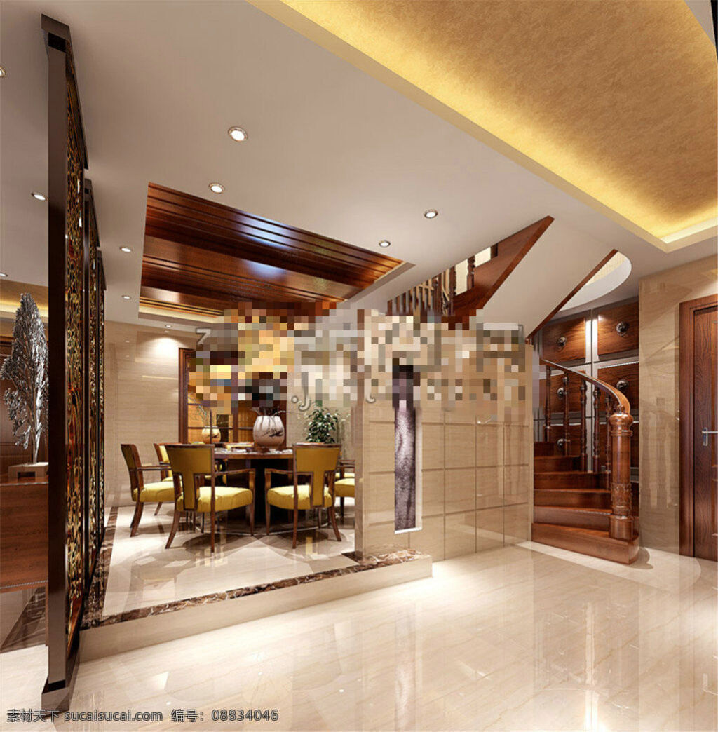中式 餐厅 模型 建筑装饰 3dmax 客厅装饰 室内装饰 装饰客厅 3d 装饰 黑色