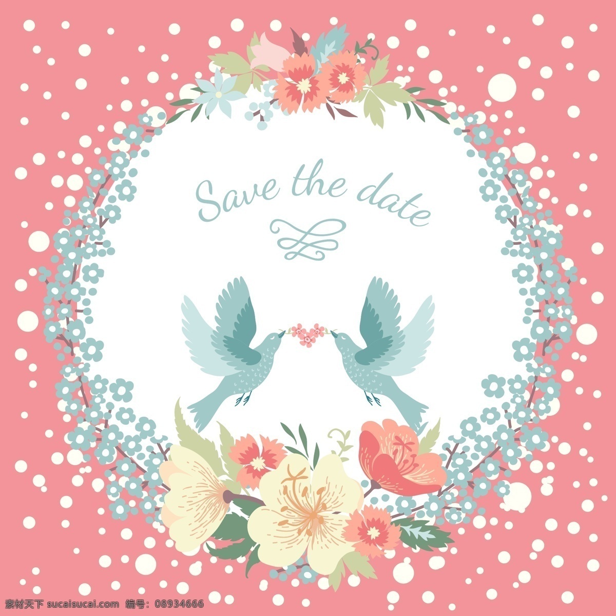 圆环 花朵 小鸟 婚礼 模板下载 婚礼素材 水彩花朵 植物花朵 美丽鲜花 漂亮花朵 花草树木 生物世界 矢量素材