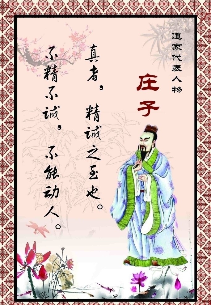 庄子海报 庄子 展板 介绍 简介 名人头像 名人 头像 庄子头像 海报 分层 源文件