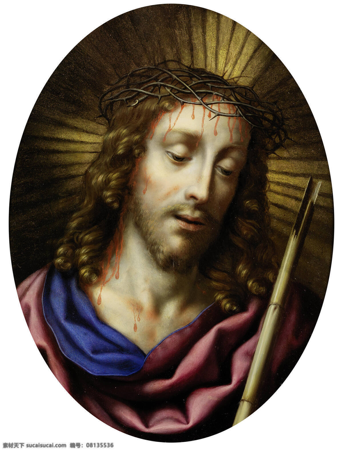 耶稣 圣经故事 上帝之子 基督教 荆棘加冕 宗教油画 古典油画 油画 文化艺术 绘画书法