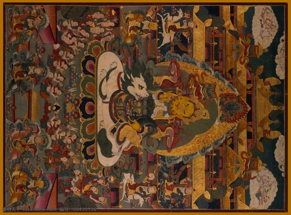 唐卡 八方财神 宗教 手绘 坛城 色彩 艺术 图腾 信仰 财神 文化艺术 宗教信仰