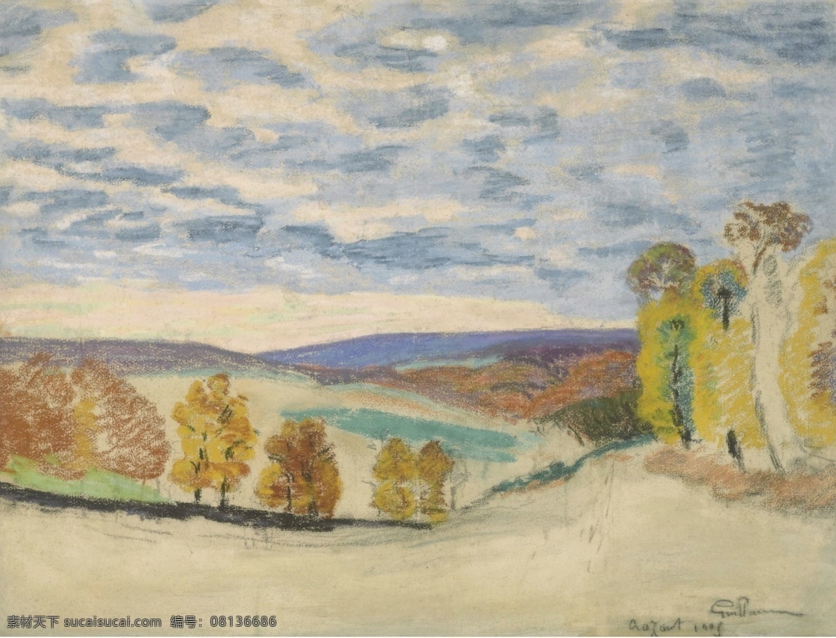 guillaumin 印象派 风景 人物 田园 油画 装饰画 法国 画家 阿曼 吉 约曼 armand crozant at landscape guilluamin