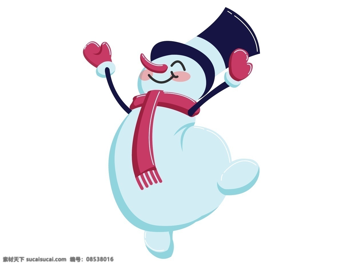 矢量 卡通 可爱 雪人 元素 手绘 冬季 ai元素 免扣元素