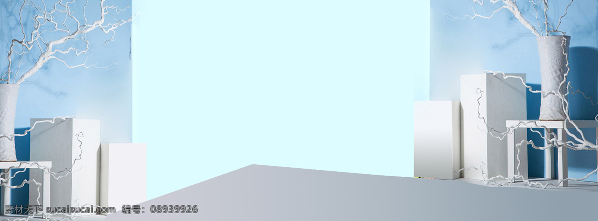 蓝天 立体 栏杆 绿色 标签 淘宝 banner 背景