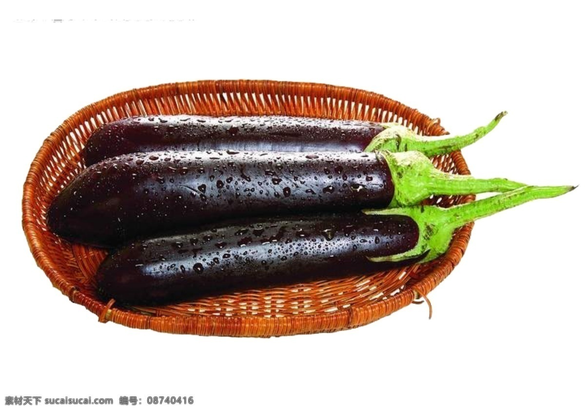 篮子里的蔬菜 茄子 免抠 白色