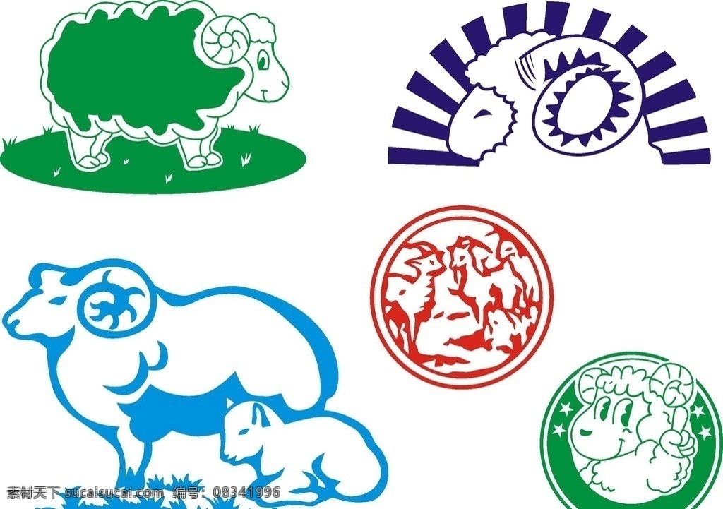 山羊 绵羊 羊 羊羔 小羊羔 矢量ai 家禽家畜 生物世界 矢量