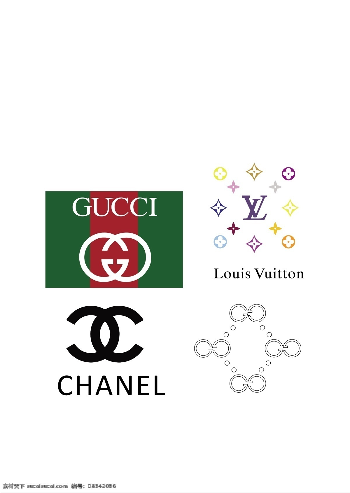 香奈儿 路易威登 古驰标志 louis vuitton 标志 gucci chanel 企业 logo 标识标志图标 矢量