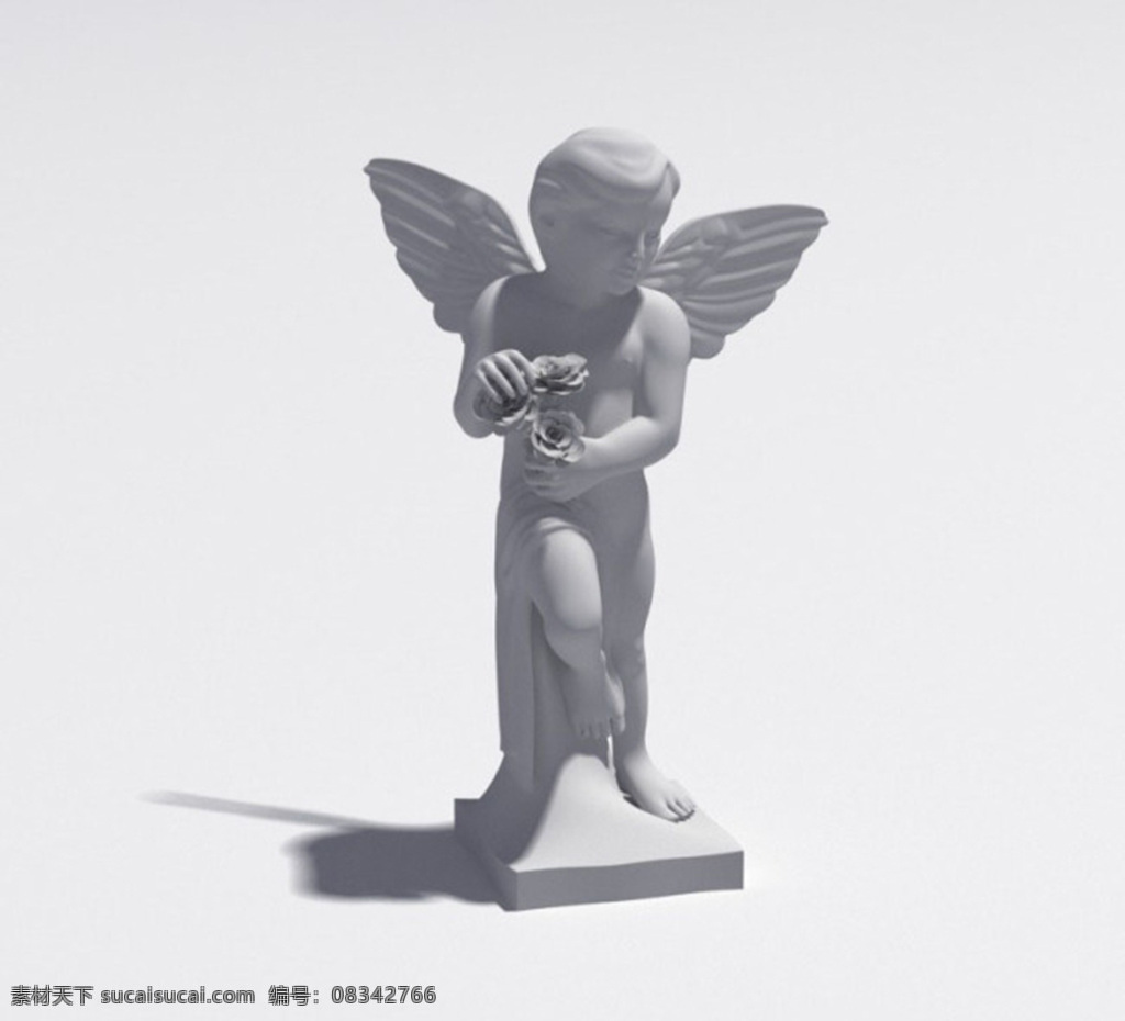 max 天使 雕塑 3d 模型 天使雕塑 3d模型 白色