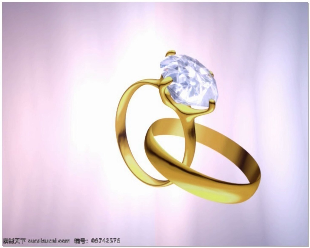 黄色 戒指 婚礼 片头 视频 背景 光芒 粉色 对戒 浪漫 视频素材 动态视频素材