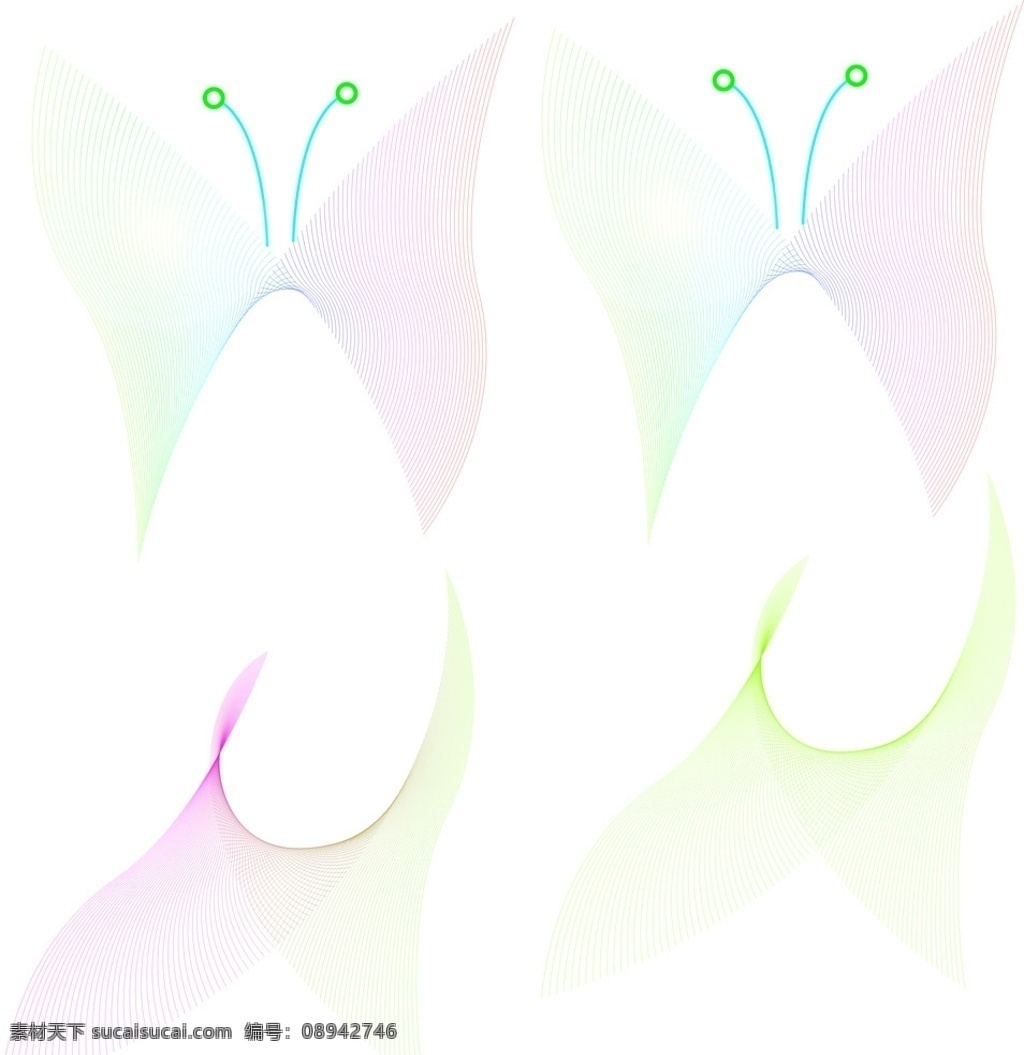 网状图 蝴蝶状 花纹 曲线 线状图 标识