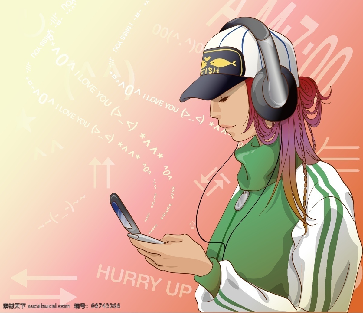 hiphop 潮流 个性 人物 矢量素材 嘻哈素材 音乐 潮爆 矢量图