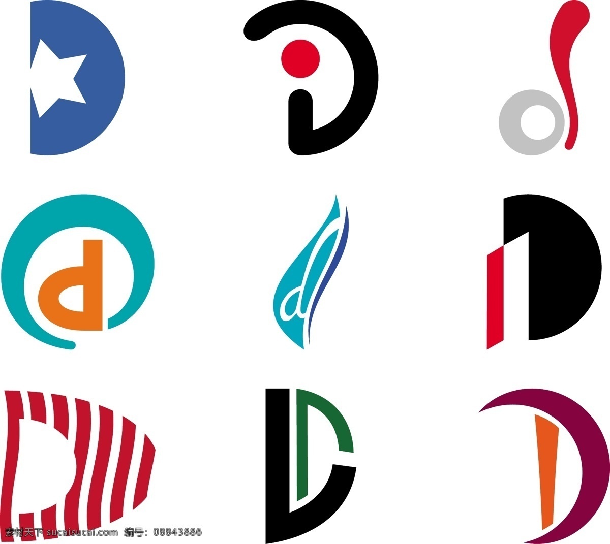 d标志 d 字母d d变形 3d digit 3d打印 3d技术 dj jd dl ol id od do logo设计