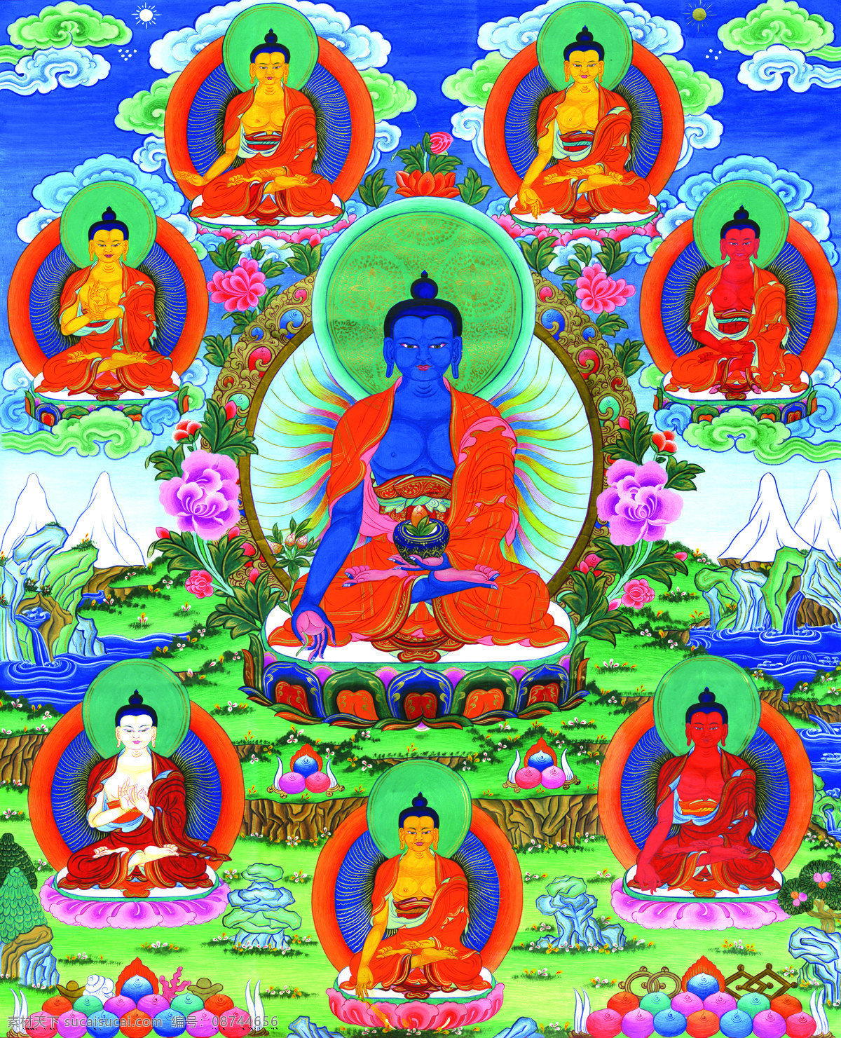 唐卡 装饰画 西藏 佛像 神像 佛陀 文化艺术 宗教信仰 唐卡装饰画