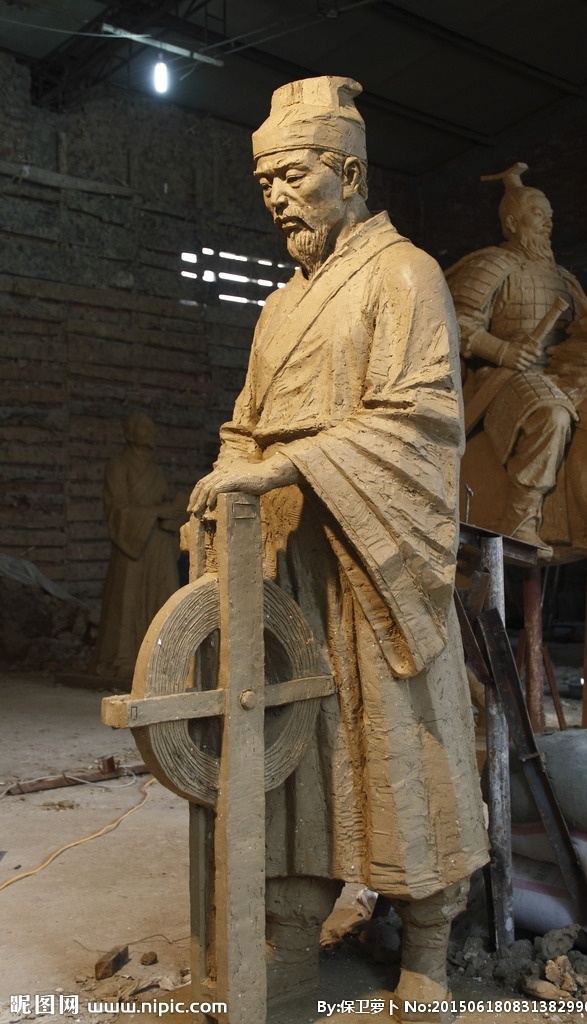 雕塑 人物雕塑 泥雕 古代人物雕塑 明代人物 建筑园林