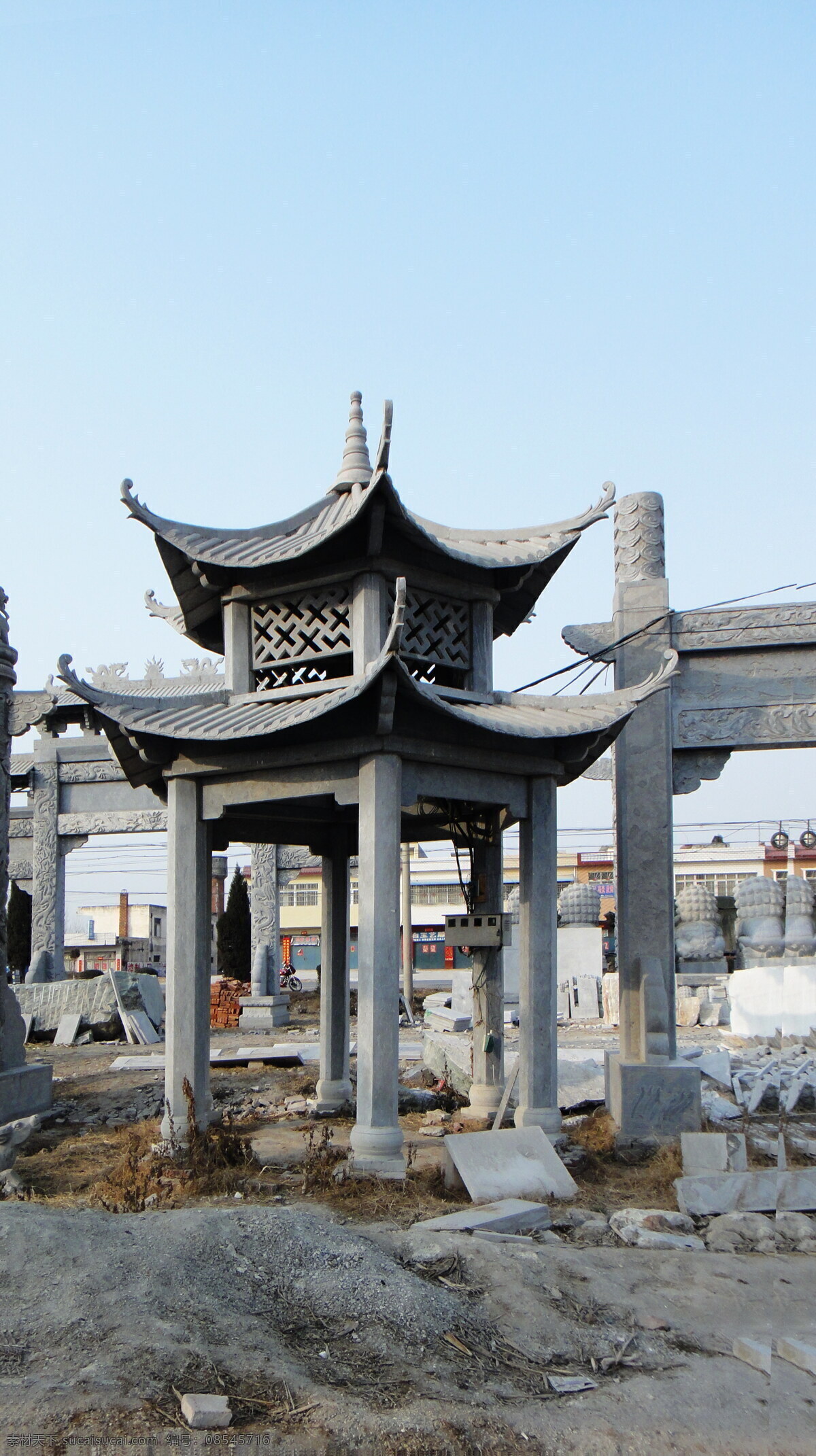 石亭 石雕 雕塑 建筑园林