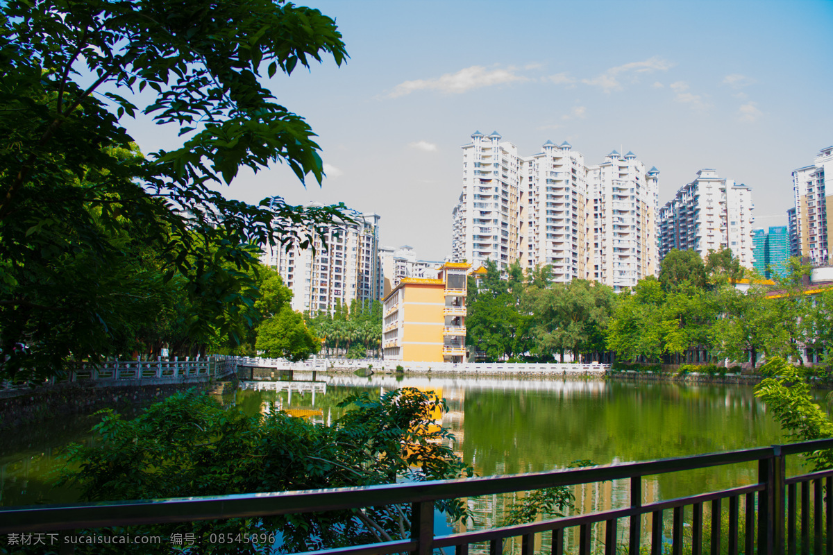 肇庆 学院 星湖 校区 兰蕙湖 肇庆学院 星湖校区 天空 蓝天 自然景观 建筑景观