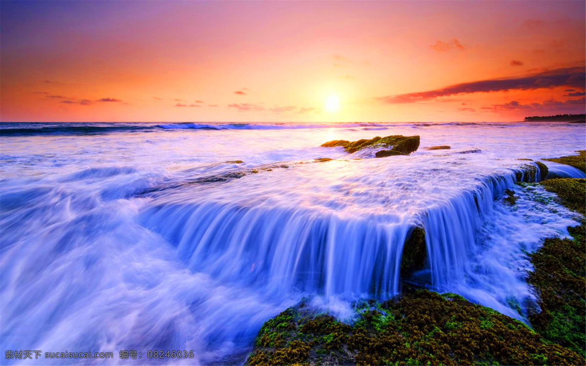 昏黄潮水 河流 潮 浪潮 晚霞 大海 流水 昏黄 自然风景 自然景观