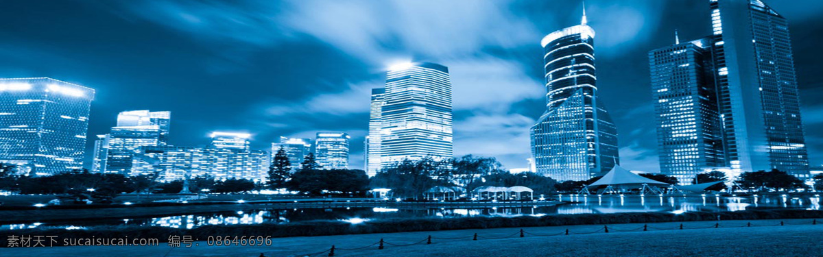 蓝色 夜景 海报 背景 黑色