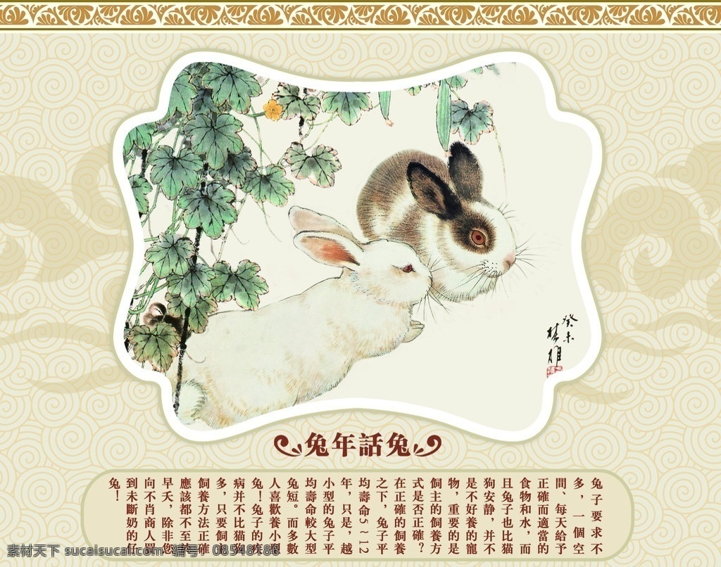 兔子 兔年话兔 油画兔子 生肖兔子 挂历兔子 psd兔子 黑白兔子 兔子油画 分层 源文件