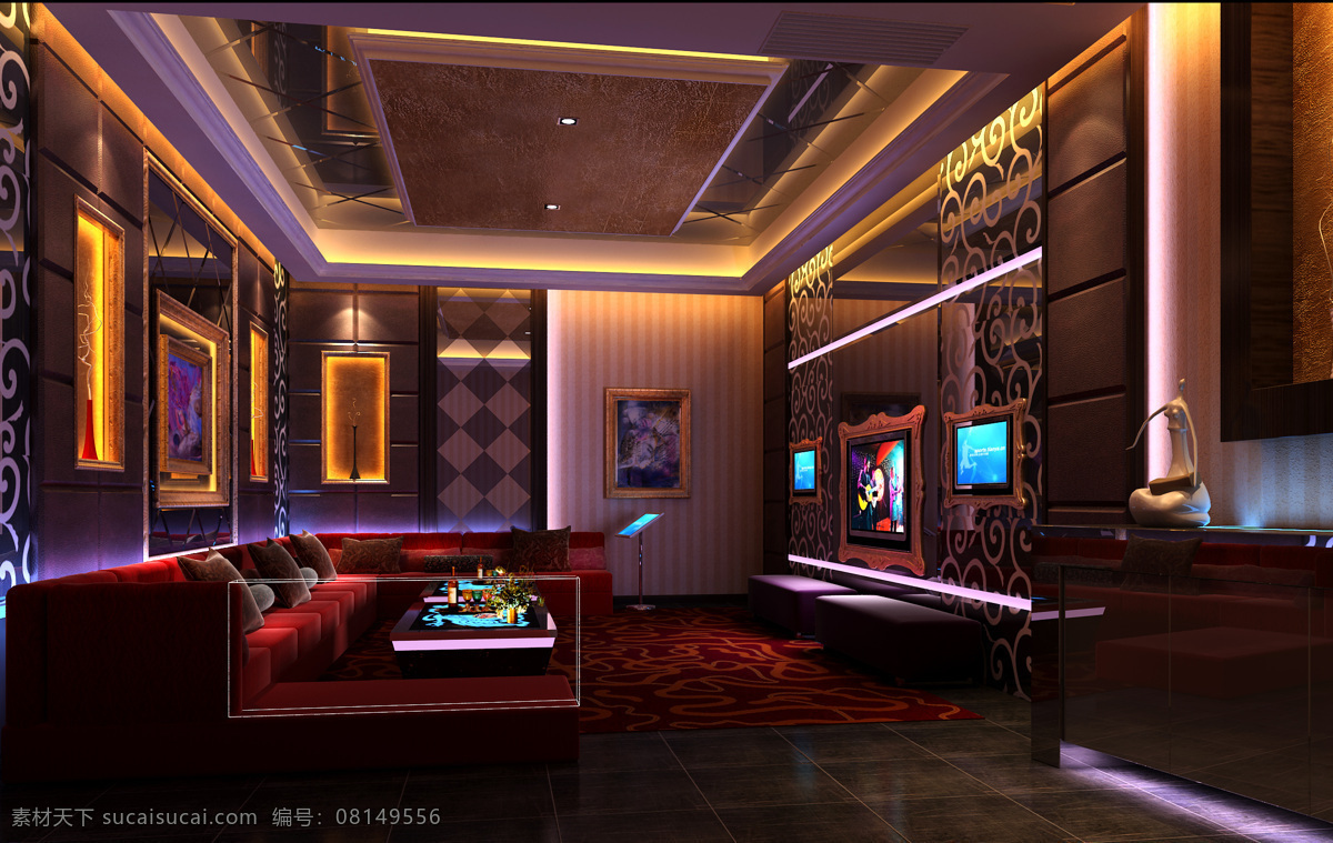 3d设计 3d作品 ktv ktv包厢 灯光 环境设计 软包 ktv包房 娱乐休闲 沙发 茶镜 室内设计 家居装饰素材