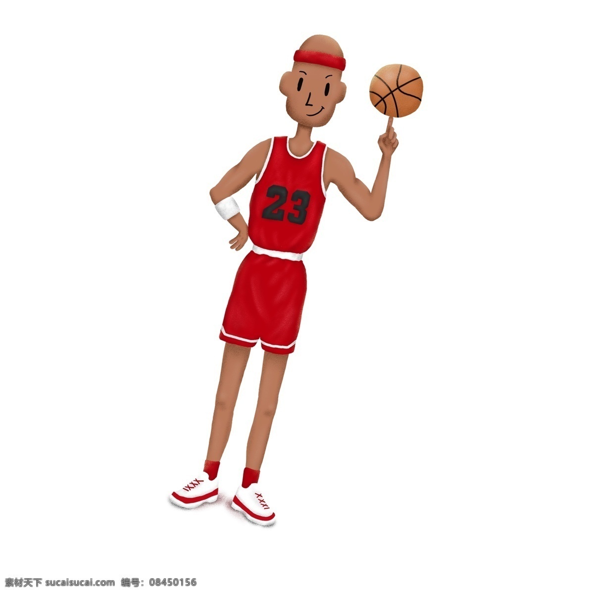 手绘 篮球 运动员 插画 男人 人物 黑人