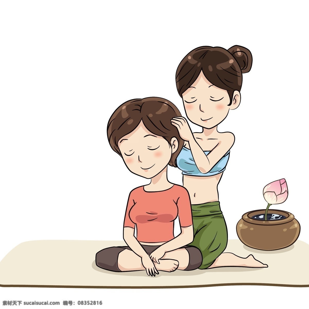 泰国 传统 按摩 背部 女性 按摩师 泰式 随地 吐 痰 原始