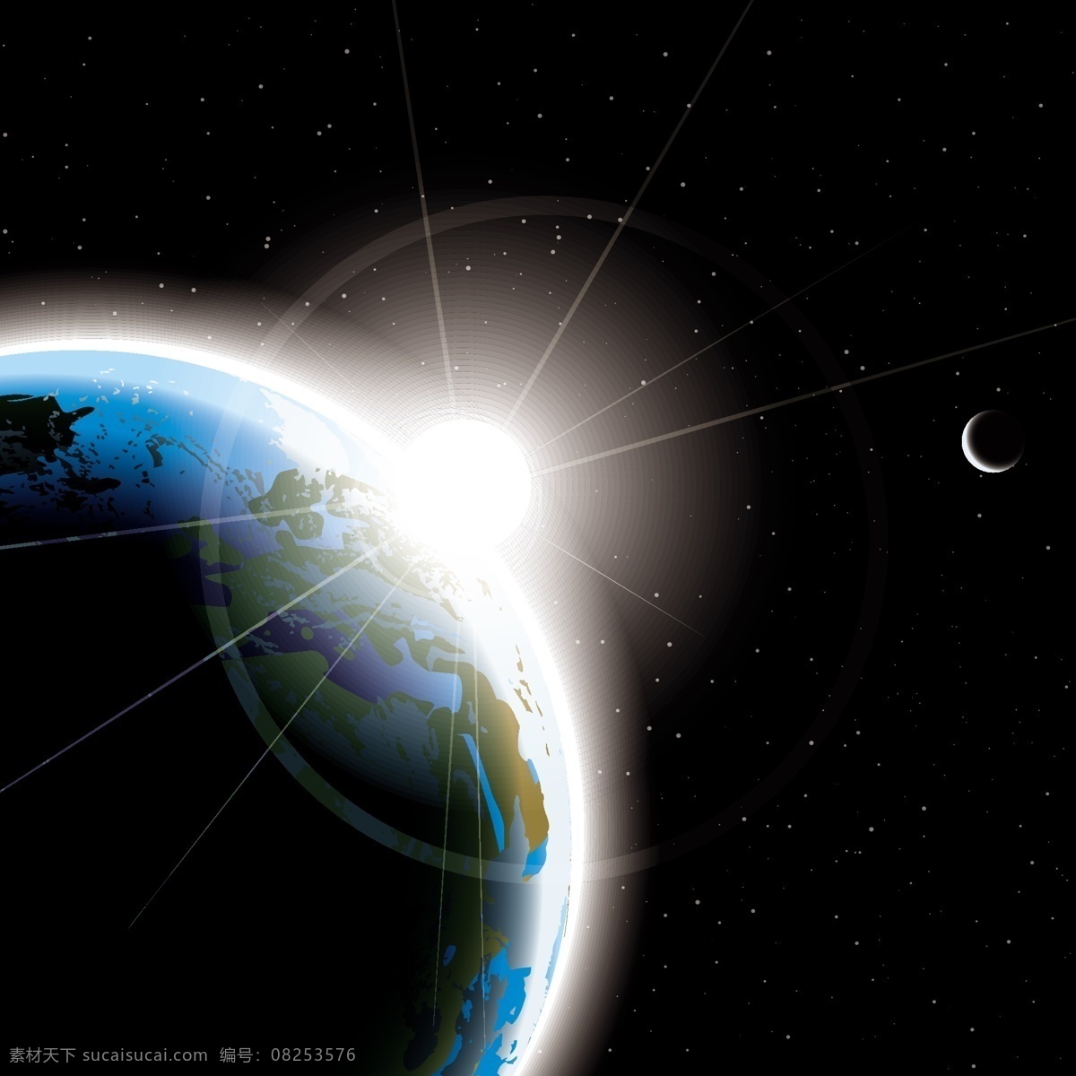 矢量 星球 太空 地球 矢量图