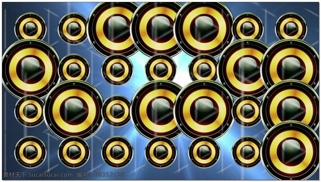 dj 音乐 背景 视频 黄色 圆圈 密集 视频素材 动态视频素材