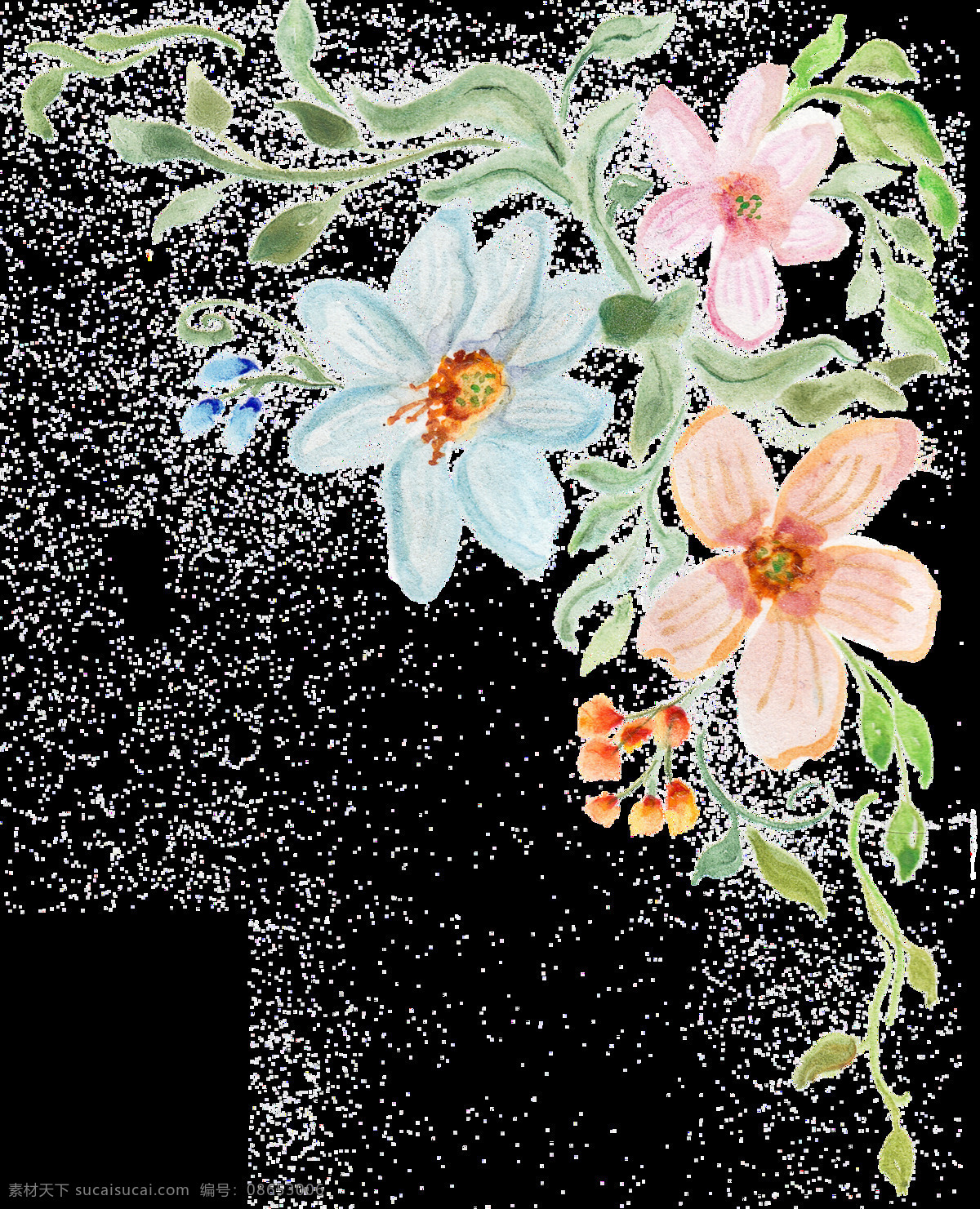 手绘 设计公司 邀请函 花纹 透明 大方得体 清雅 耐看 清新 免扣素材 透明素材